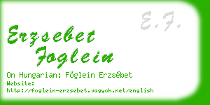 erzsebet foglein business card