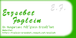 erzsebet foglein business card